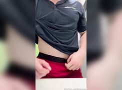 Stud Jerks in Work Bathroom