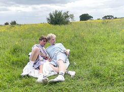cute blonde romeo and friend flip flop suck on nature