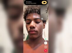 Great black teen jerking his big dick