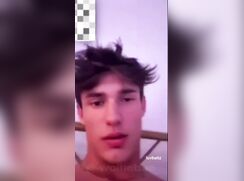 cute fit brunette snapchating to girl