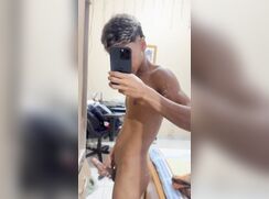 Skinny boy showing off his endowment