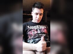 Solo - Lad jerking and cum in his face