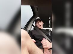 Jack from OF - Teen gay jerking off in car