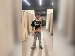 Thai guy playing in the men's room