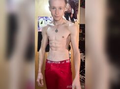 cute blonde aidan red strip underweare cumming bate