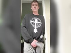 College Guy Jerking for GF on cam