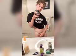 cute baet cumming jerks off