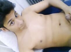 Latino twink jerks off and shoots 2 days worth of cum