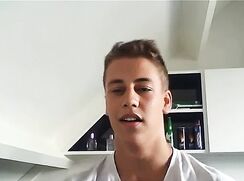 Hot Fit Blond College Guy Wanks off on webcam - AI Enhanced