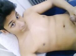 Latino teen impressive cumshot