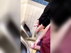 AHV - 2Guys - School toilet duo jerk and cum