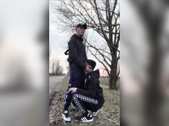 AHV - 2Guys - Chav lads outdoor sucking