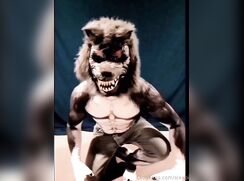 Skinny Twink is Part Werewolf with Huge Balls and Cock