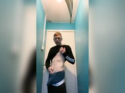 CUTE ginger twink jerks off on toilet