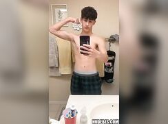 Hot boy baited cum bathroom cam