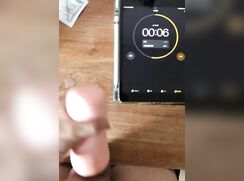 chinese boy times himself to cum