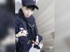 korean boy piss and cum in uniform