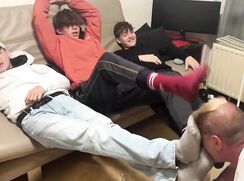 Young Master's feet Worshipped