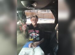 Devante Public back seat wank and smoke