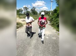 Walking with cocks out and swinging