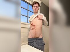 Slutty twink Lukey strips and shows off!