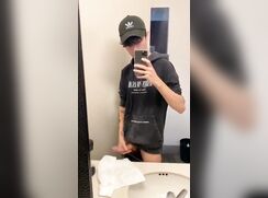 Hot high schooler twink is jerking-off in your bathroom again