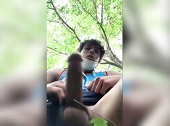 Jerked off in the woods on the way home from class