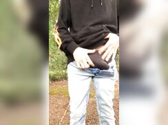 AHV - Jerking my 20 year old cock outside early morning