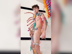 Svandylove shoots a load into the air for Carnival