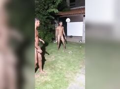 Vintage webcam: Naked football