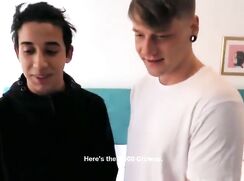 Paid straight friends' first sex street pickup