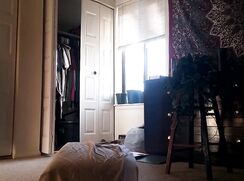 cute hornie blonde fucking a pillow