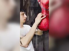 Spiderman in the rain