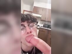 Max and Riley (twinkriley) – a blowjob in the kitchen