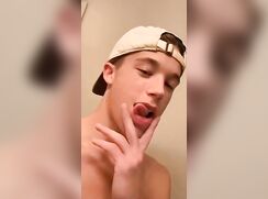 cute blonde selfie mirror bathroom bate