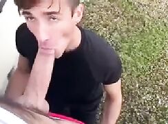 Sucking his big knob