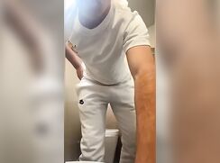 cute big cock blonde bathroom strip bate