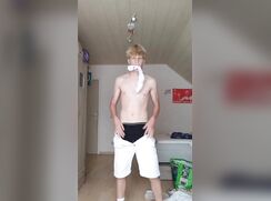 Blond twink stripping part 2