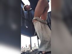 A hidden camera caught a fantastic guy undressing