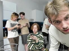 Russian guys enjoying friends humping and touching