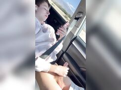 Guy jerking car short gay solo porn