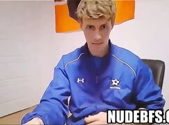 Stunning blond boy cums