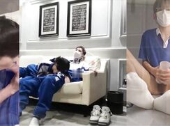 Young Asian sports students during their intensive schoolwork