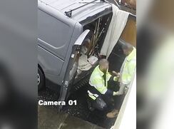 2 big dick construction workers fuck behind the work van.