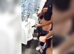 Zac-twinks meeting. In the bathroom