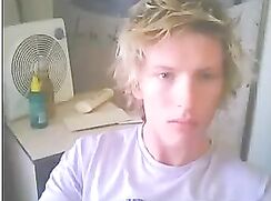 Blond surfer twink play with his cock