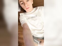 Young Liam Leigh fingers himself fucks himself with a dildo