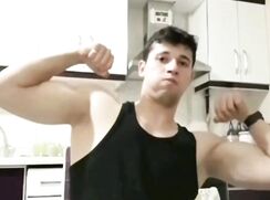 Turkish muscle boy show big cock cum