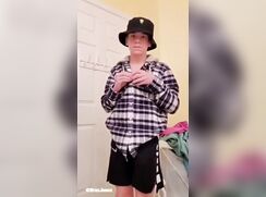 Showing off his cock and balls