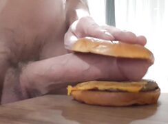 (21.9) AHV - Sporty teen fucks burger with his big dick